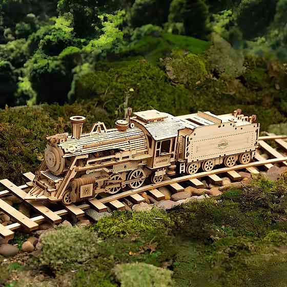 Конструктор Robotime Локомотив 308 деталей. Дерев'яна збірна 3D модель локомотива 307х67х82 см Київ