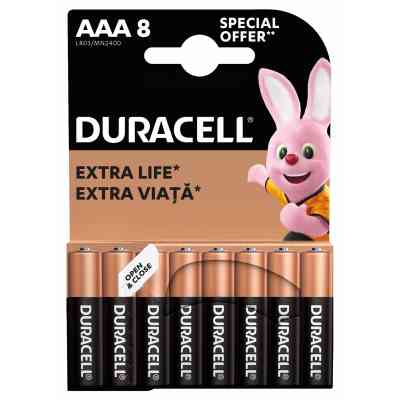 Батарейка Duracell AAA лужні 8 шт. в упаковці (5000394203341 / 81480364) Вінниця