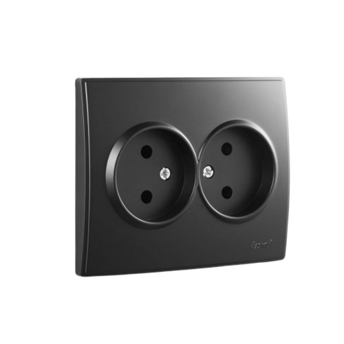 RAIN антрацит Розетка внутрішня 2-а без заземлення Лезард Житомир - изображение 3