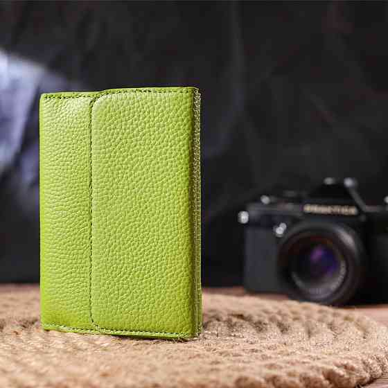 Стильний молодіжний гаманець з натуральної шкіри флотар CANPELLINI 21598 Салатовий Київ