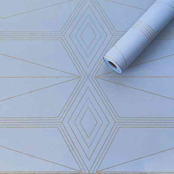 Блакитная самоклеящаяся пленка с золотым узором Киев