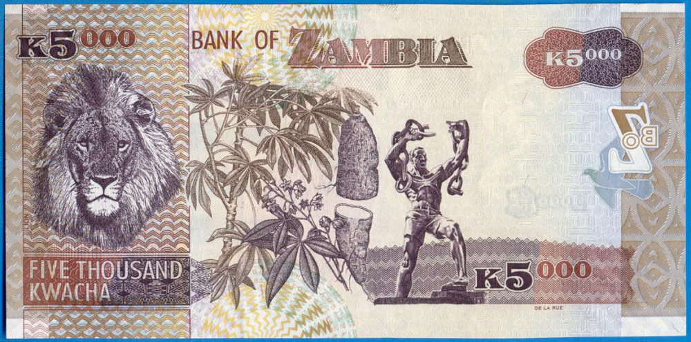 Замбія / Zambia 5000 Kwacha 2010 Pick 45f UNC Полтава - фото 1