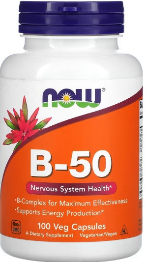 Витамины группы В NOW Foods B-50 100 tabs Киев - изображение 1