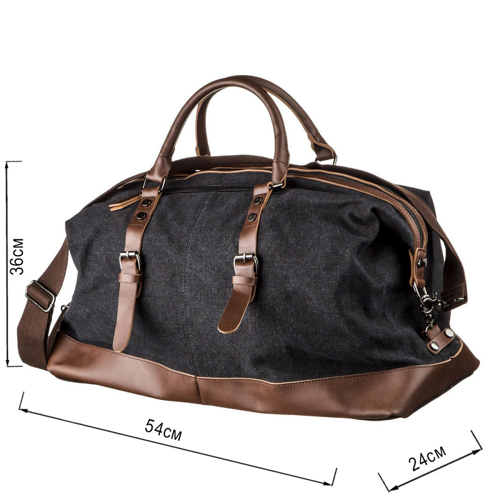 Дорожня сумка текстильна велика Vintage 20166 Чорна Київ - фото 3