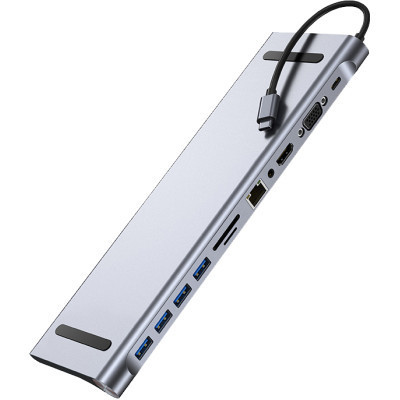 Порт-реплікатор Dynamode 11-in-1 USB-C to HDTV 4K/30Hz, VGA, 1хUSB3.0, RJ45, Type-C PD, Audio, SD/MicroSD (BYL-2003) Вінниця - фото 6