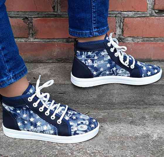 -Женские Кроссовки Мокасины Слипоны Синие Кеды Джинсовые (размеры: 39) - 53 Днепр