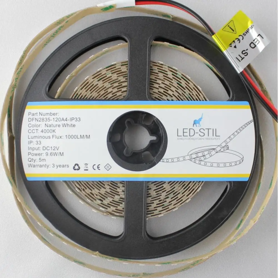 LED-STIL LED стрічка LED-STIL 4000K, 9,6 W, 2835, 120 шт, IP33, 12V, 1000LM Коломия