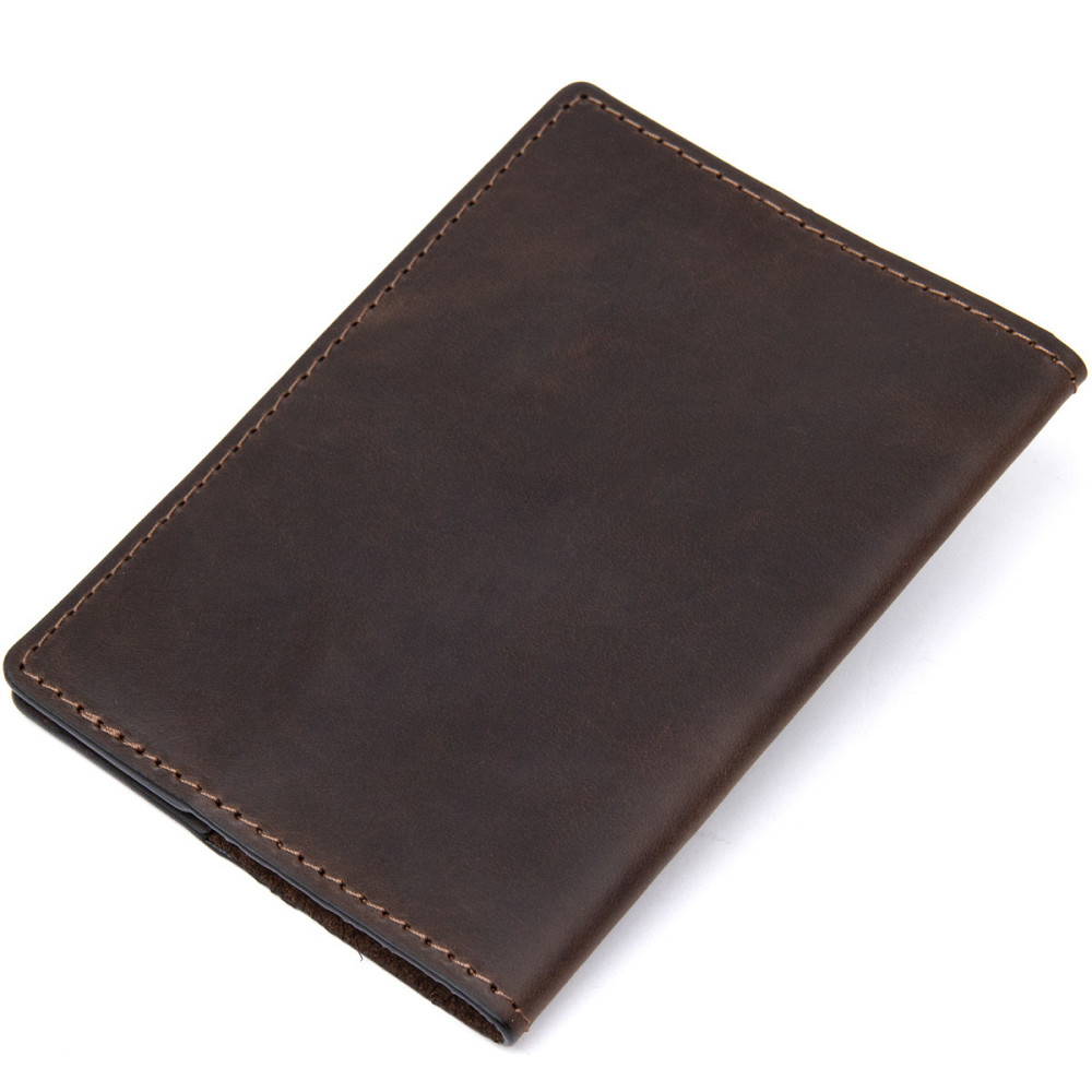 Матовая кожаная обложка на паспорт Коричневый (GRANDE PELLE) Киев - изображение 6