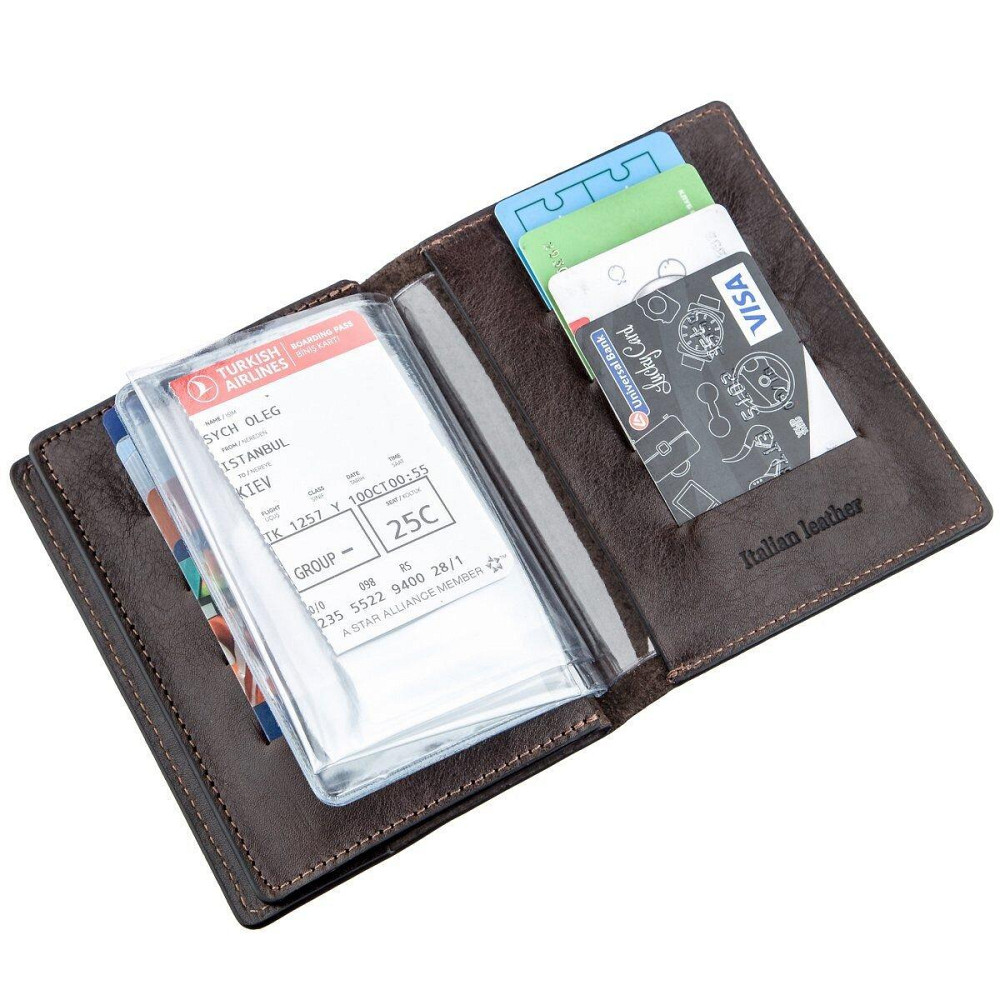 Обкладинка для автодокументів м'яка шкіра GRANDE PELLE 11191 Коричнева Київ - фото 7