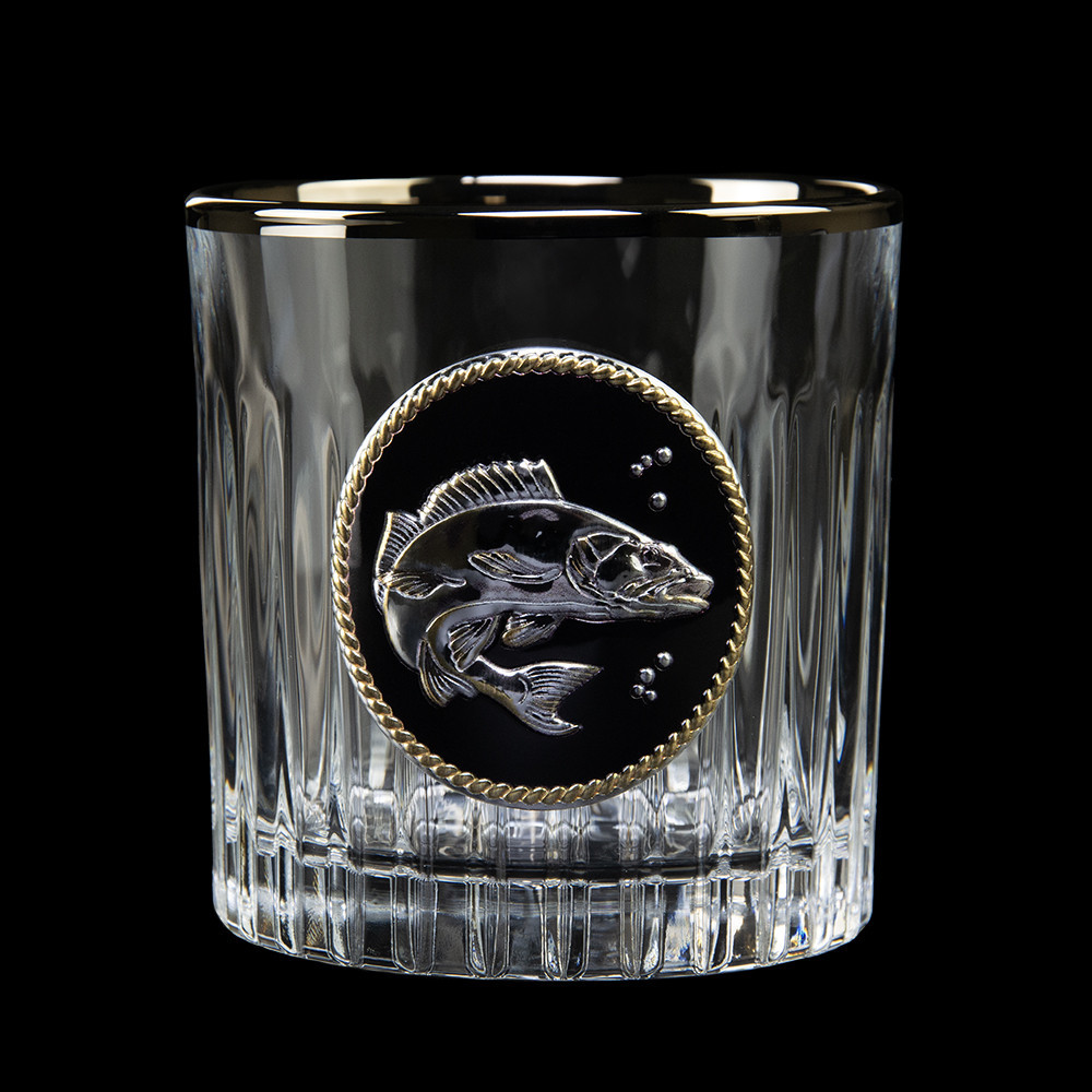 Набор для виски “GOLDFISH” 6 бокалов 360 мл, графин 750 мл, хрусталь с платиной, изображение из серебра с позолотой Ровно - изображение 6