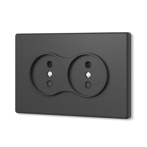 Розетка подвійна б/з вугільно-чорна VIDEX NOTA (VF-NT-SK2-BL) Житомир - фото 1