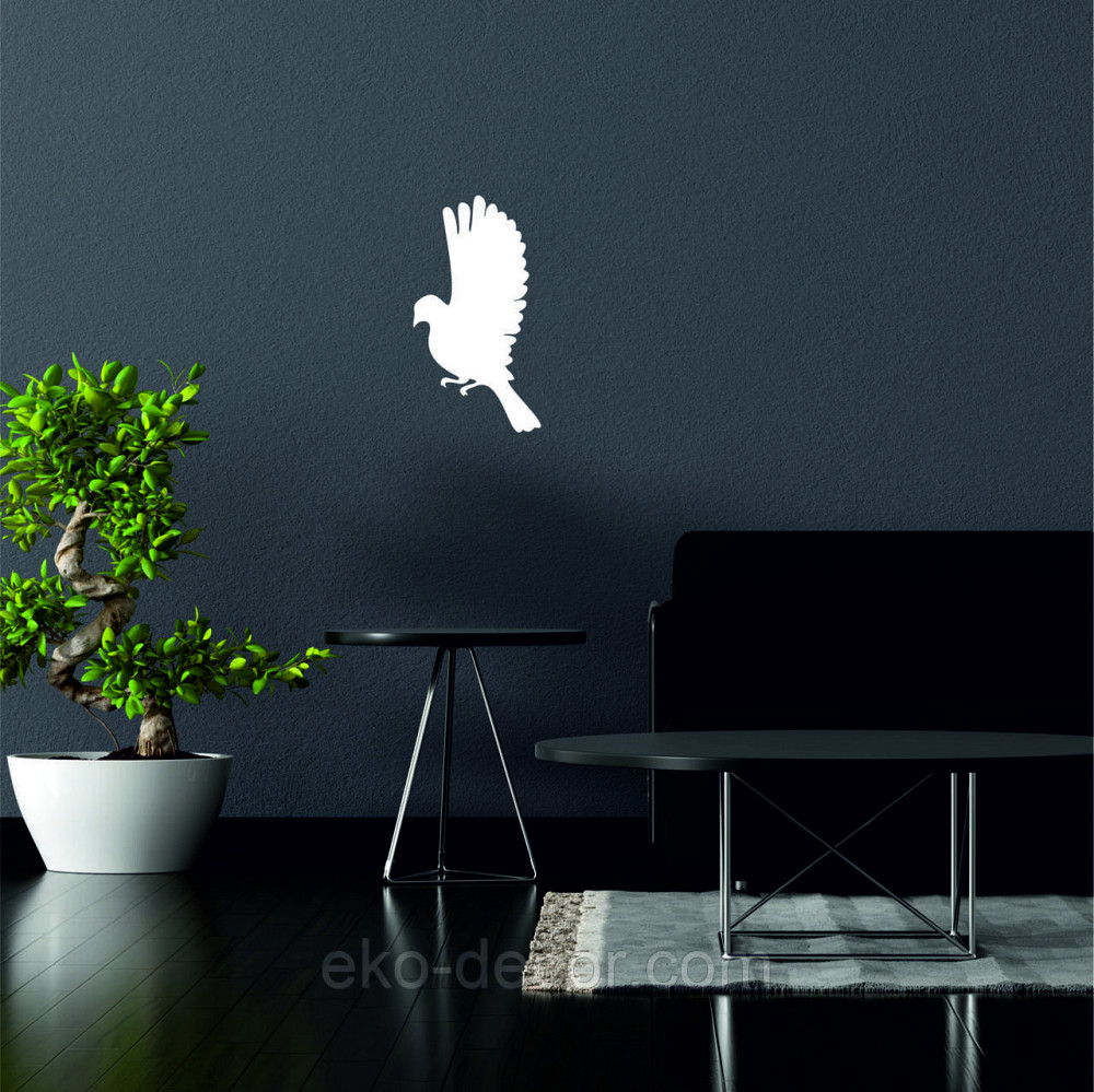 Декоративное настенное Панно «Птичка» Декор на стену(цена за 1шт) 20*10 см, Белый Киев - изображение 8