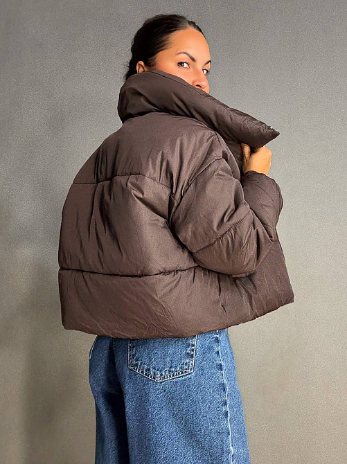 Куртка жіноча Lady Yep 10043 коротка на блискавці з коміром коричнева, коричневий, 42 Київ - фото 12