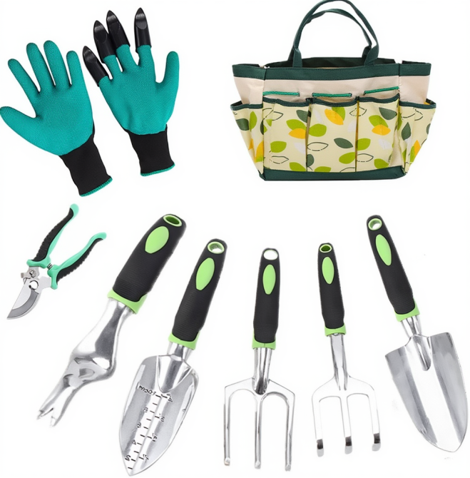 Набір для саду та городу, сумка з комплектом, ручних, садових інструментів із секатором і гумовими рукавичками Кам'янець-Подільський - фото 7