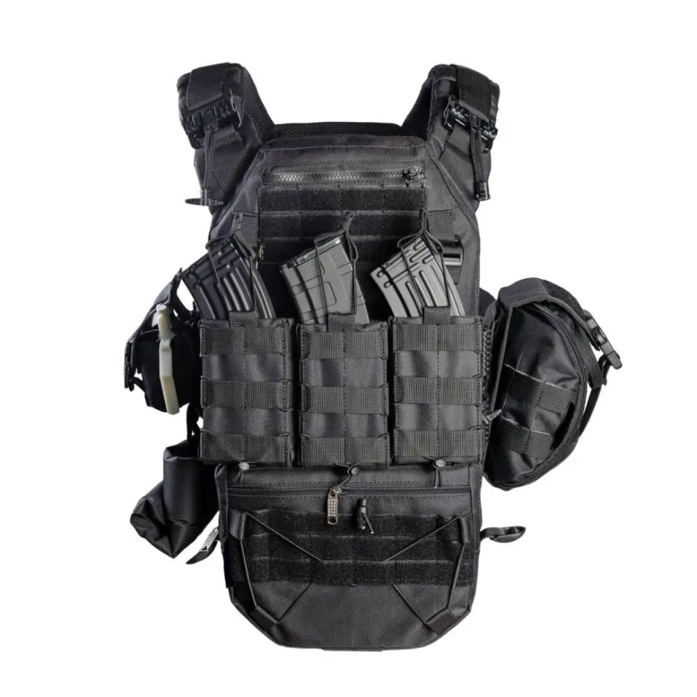 Комплект плитоноски з підсумками та напашником, швидким скиданням (без плит) Чорний Київ - фото 4