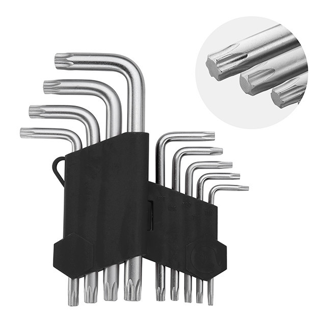 Набор ключей Г-образных TORX, 9 шт, Т10-Т50, Cr-V INTERTOOL HT-0607 Киев - изображение 4