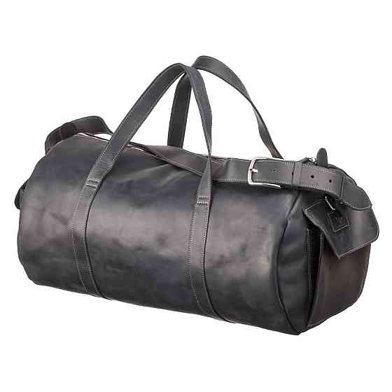 Сумка дорожня з вінтажній шкіри Чорна (GRANDE PELLE) Київ