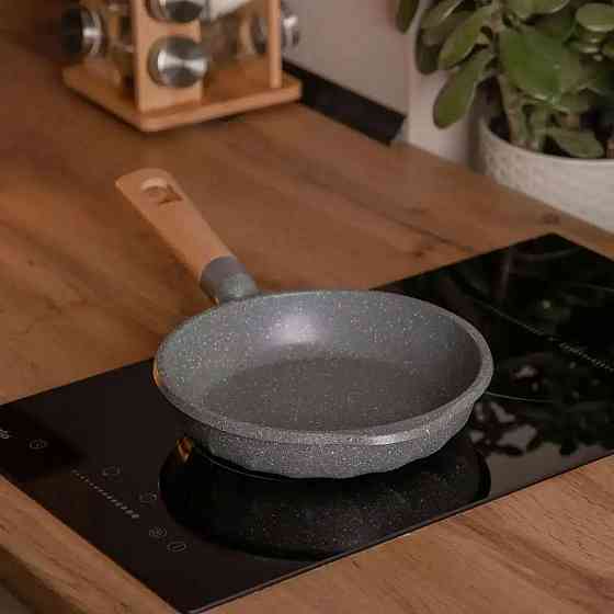 Сковорода 20 см с мраморным покрытием, 1 л, серый цвет Киев