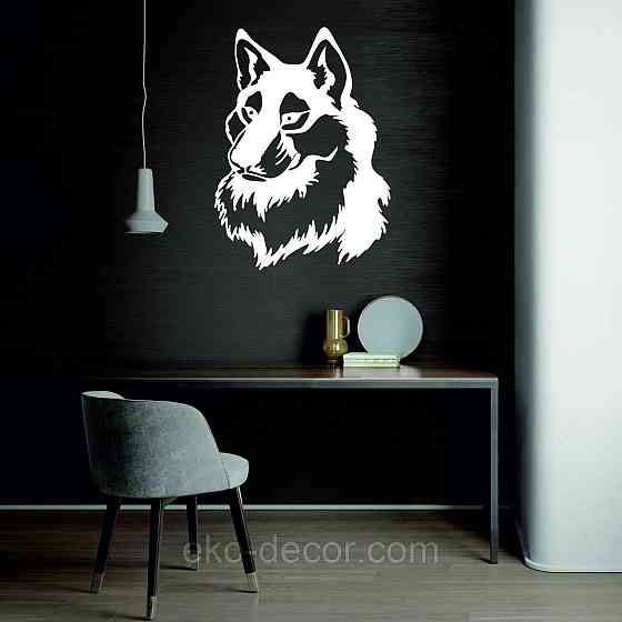 Декоративное настенное Панно «Волк», Декор на стену 70*50 см, Белый Киев