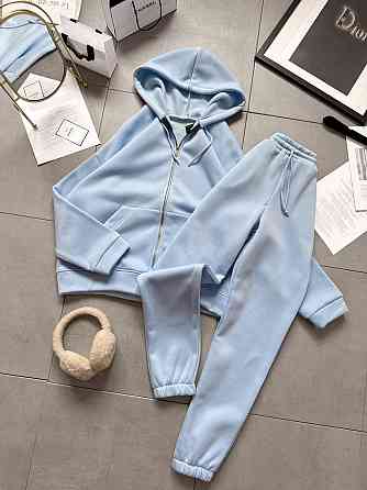 Жіночий стильний повстяний костюм-двійка турецька тринитка Білий, 44/46 Одеса