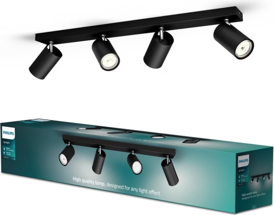 Philips - Точковий світильник 4xGU10/5,5W/230V чорний світлодіодний Київ