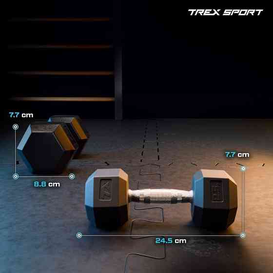 Гантеля шестигранна прогумована TX-025RD Trex Sport 2,5кг Киев