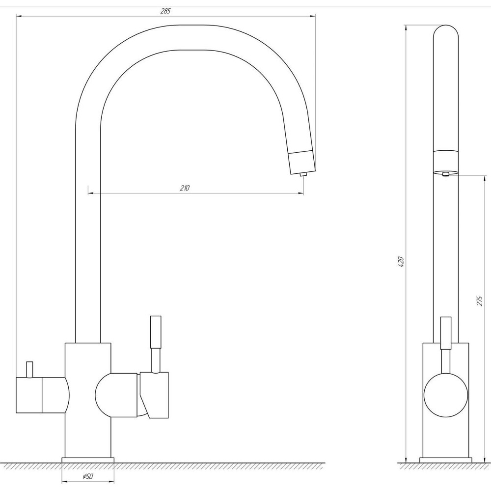 Смеситель для кухни под осмос Globus Lux ALPEN SUS-0333-1 (000017521) Киев - изображение 7