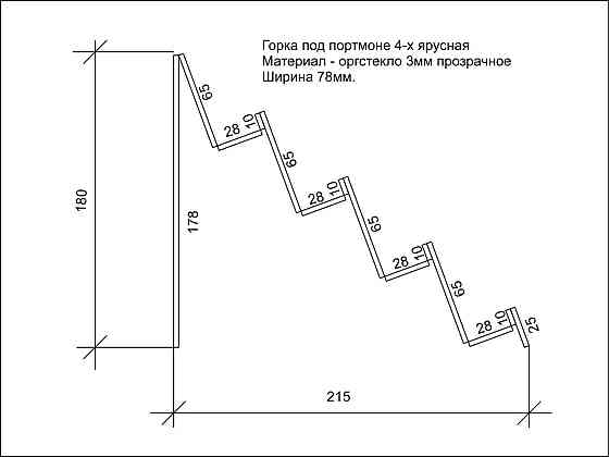 Підставка EKOSTAR під портмоне чотириярусна з бортиками Київ