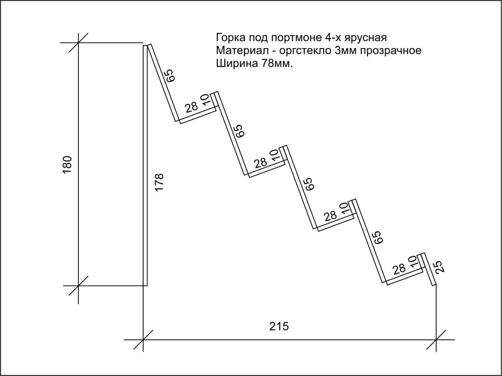 Подставка EKOSTAR под портмоне четырехярусная с бортиками Киев - изображение 2