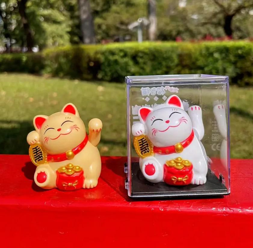 Мини-фигурка Манеки-неко на солнечных батареях – японский талисман удачи и богатства. Цвет белый Киев - изображение 5