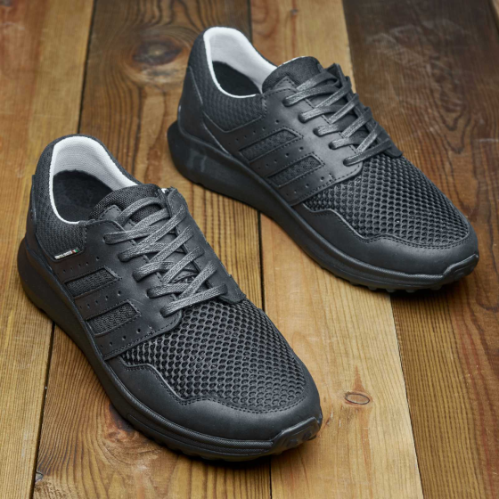 Літні шкіряні мокасини сітка чорні чоловіче взуття 192 черн Харків