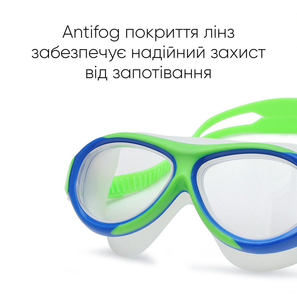 Дитяча маска для плавання Renvo Karu JR Anti-fog Салатовий Синій OSFM (1SM100-14) Киев - изображение 3