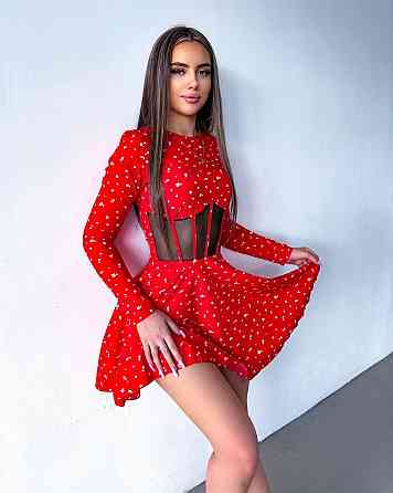 Женское мини платье в цветочном принте с имитацией корсета софт Одесса