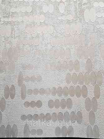 Шпалери вінілові на паперовій основі Zambaiti C88124 ABITAT лофт геометрія овали кола білий з сріблом Київ