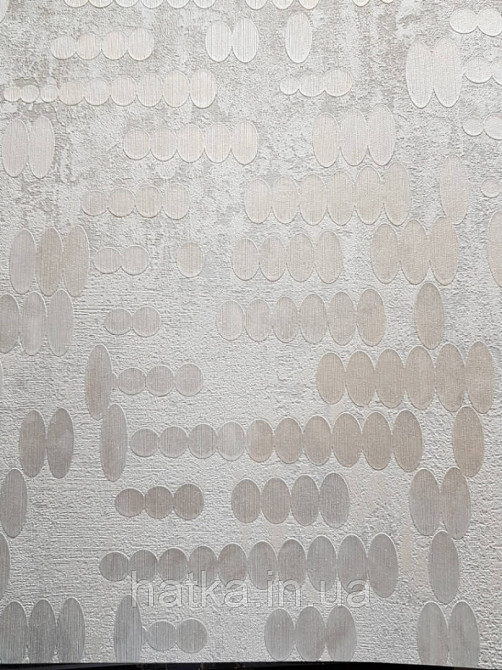 Обои виниловые на бумажной основе  Zambaiti C88124  ABITAT лофт геометрия овалы круги  белый с серебром Киев - изображение 2