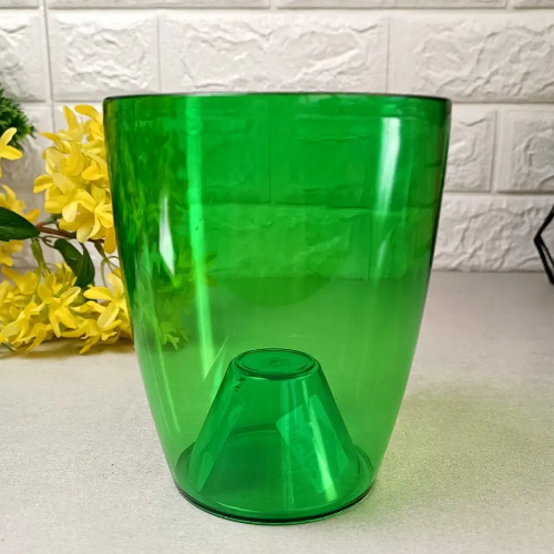 Вазон Орхідея 18*21см зелений прозорий Алеана Житомир