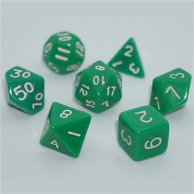 Набор кубиков для настольных игр Games 7 Days Opaque 7 Dice Set - Green (g7dopaq02) Винница - изображение 1