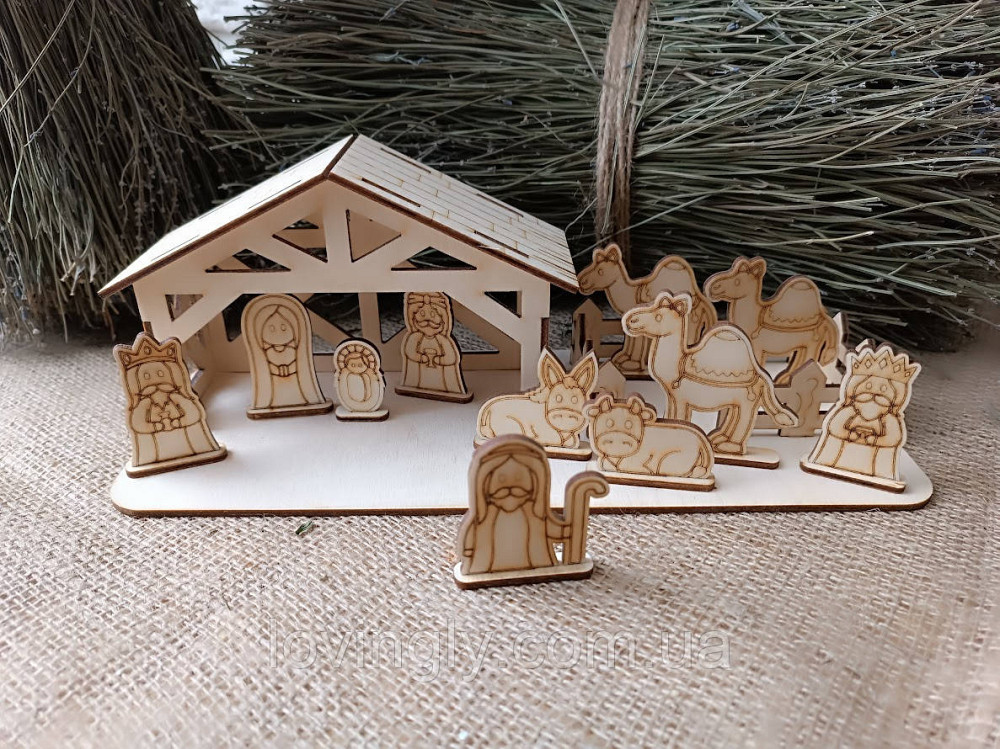 Сувенирный рождественский вертеп с фигурками 29/12/12 см Ирпень - изображение 4