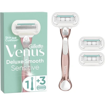 Бритва Gillette Venus Extra Smooth Sensitive RoseGold с 3 сменными картриджами (7702018609994) Винница - изображение 1