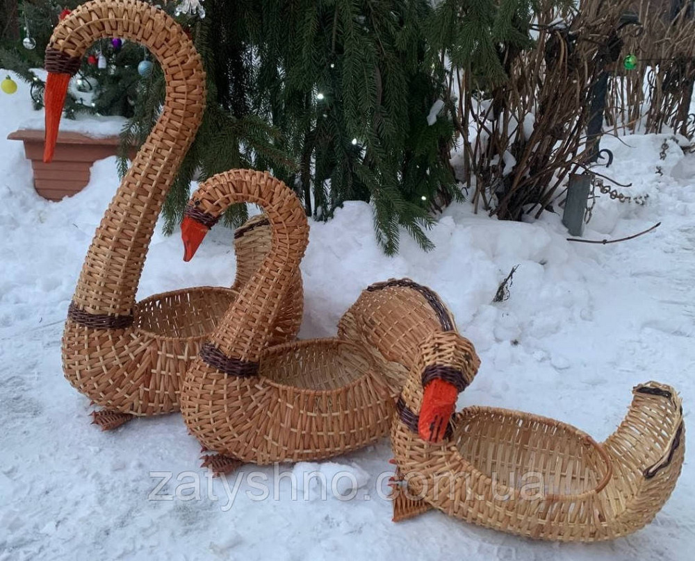 Плетений кошик кашпо набір 3 шт Київ - фото 2