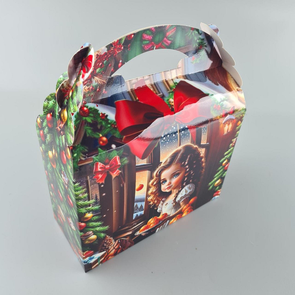 Новорічна подарункова картонна упаковка для цукерок (800 гм) No211 "Дівчатка" (1 шт.) Харків - фото 4