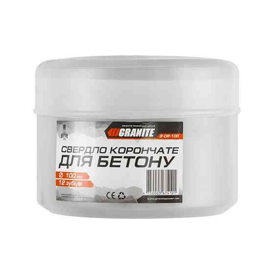 Свердло корончате для бетону GRANITE 100 мм 12 зубців 2-08-100 Ровно