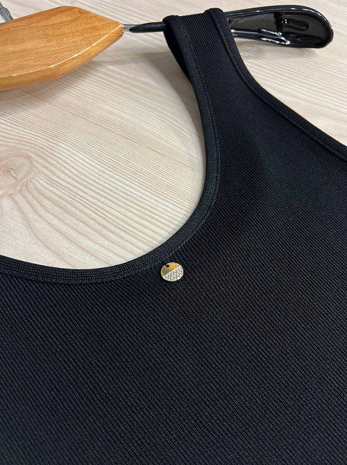 Майка женская A-N 2295 в рубчик с кулоном, черный, one size Киев - изображение 10