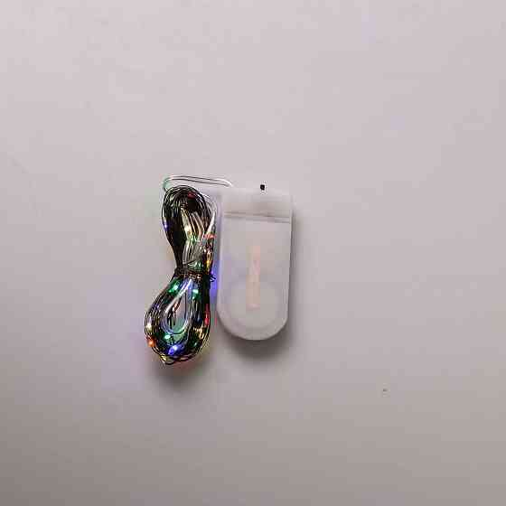 Светодиодная гирлянда Роса 5 метров на батарейках нить 50 led на зеленом проводе мультиколор 50L5MGML Киев