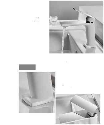 Смеситель для умывальника однорычажный, кран для раковины латунь WanFan для ванной комнаты Белый-Хром Каменец-Подольский