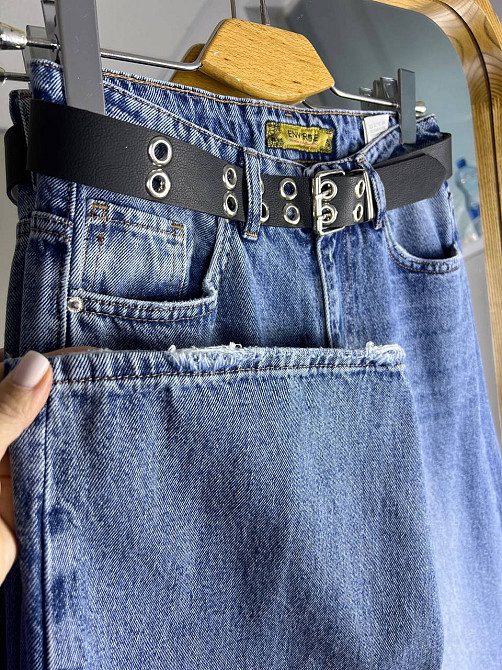 Джинси жіночі Envy Rose 5391 WIDE BAGGY вільний крій широкі від стегна з ременем висока посадка світло-сині, світло-синій, 28, 28, 82 см, 110 см Київ - фото 17