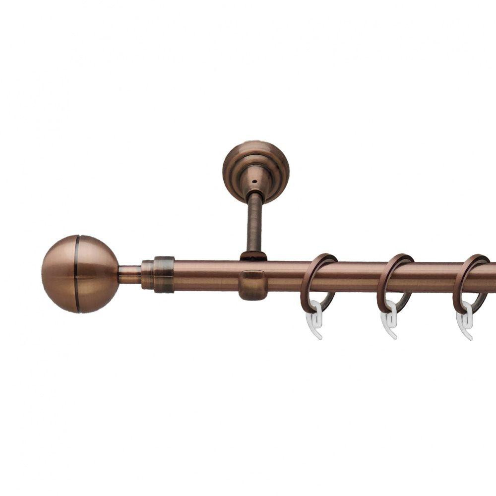 Карниз Orvit Корсо металевий однорядний відкритий гладка труба кільце фасонне металеве  Мідь 19 мм 240 см (00-00011823) Львів - фото 1