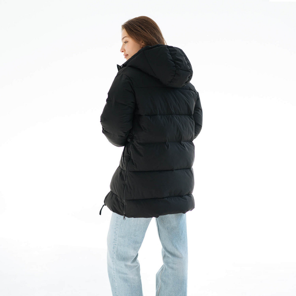 Зимова слінгокуртка / Пуховик для вагітних Бежевий Чорний Київ - фото 3