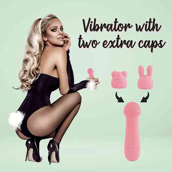 Мінівібратор FeelzToys Mister Bunny Pink з двома насадками Sex Aura Київ