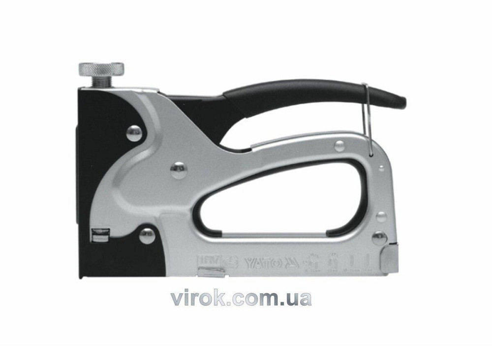 Степлер з регулятором сили YATO : для скоби/Цвяхи, b= 10.6 мм, h= 6-14 мм, t= 1,2 мм,сталь [12/24] Одеса - фото 1